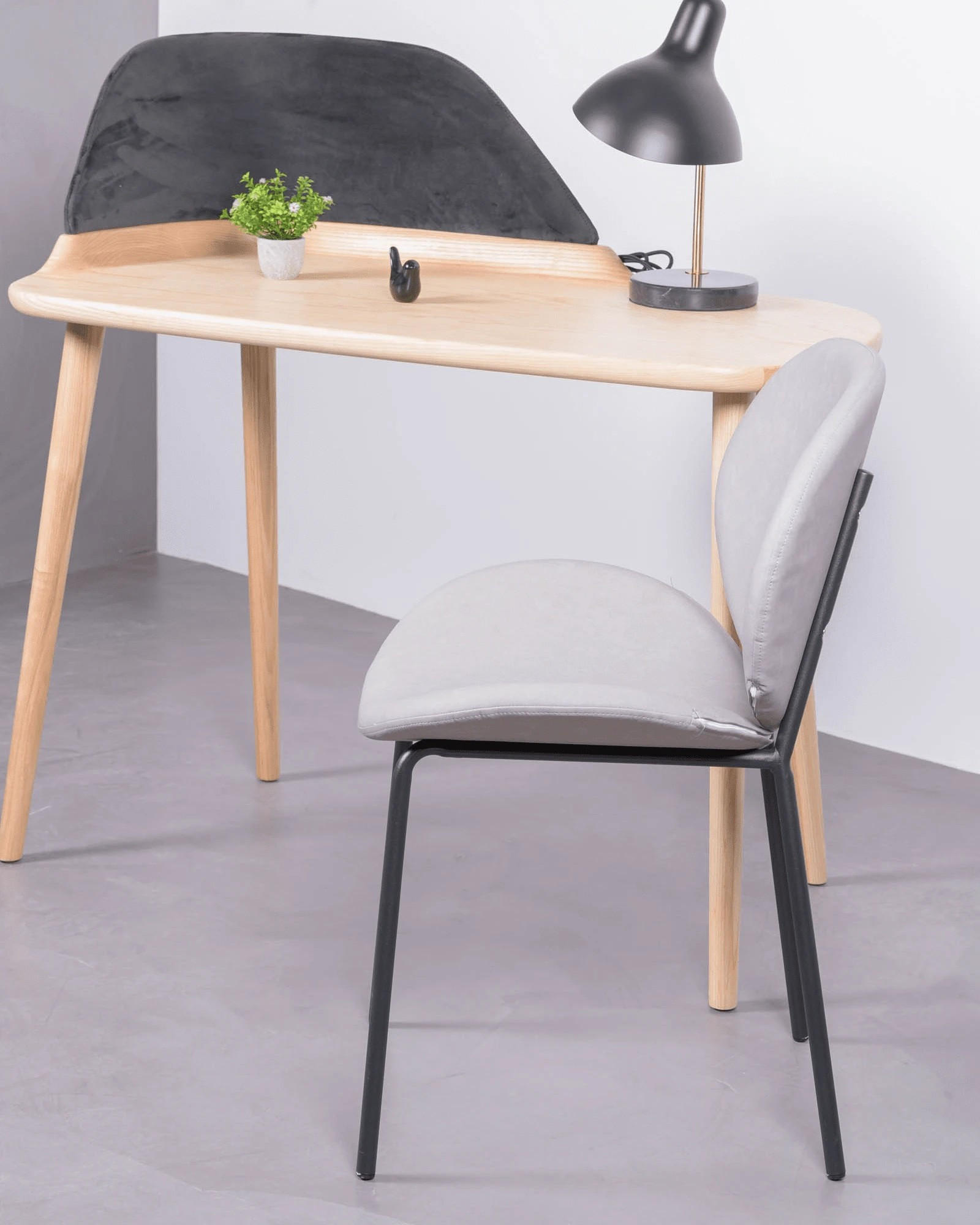 STÜHL-SET 4 Stück Kunstleder, Leder Grau - Grau, Textil (54/82/49cm) - Nest Dream