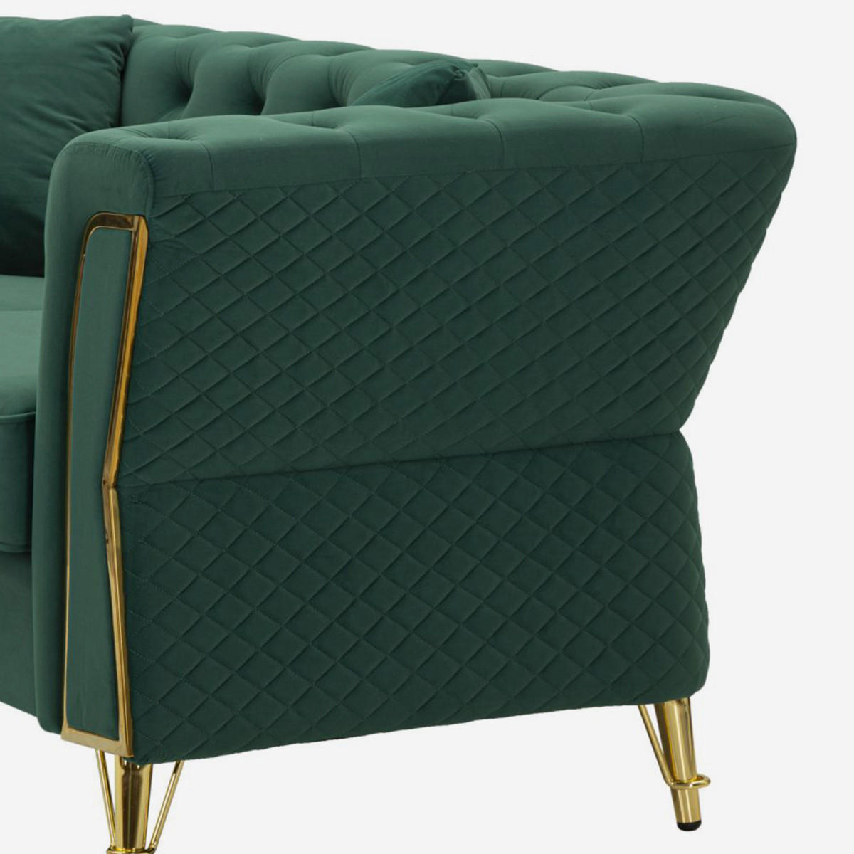 2-SITZER Sofa gesteppt Emy - Dunkel Grün - Grün, Holz/Holzwerkstoff (162/76/83cm) - Pasmara