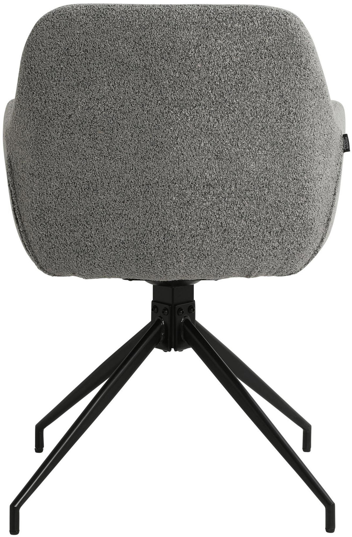 ARMLEHNENSTUHL Stoff Grau - Grau, Textil/Metall (58/83/61cm) - CLP