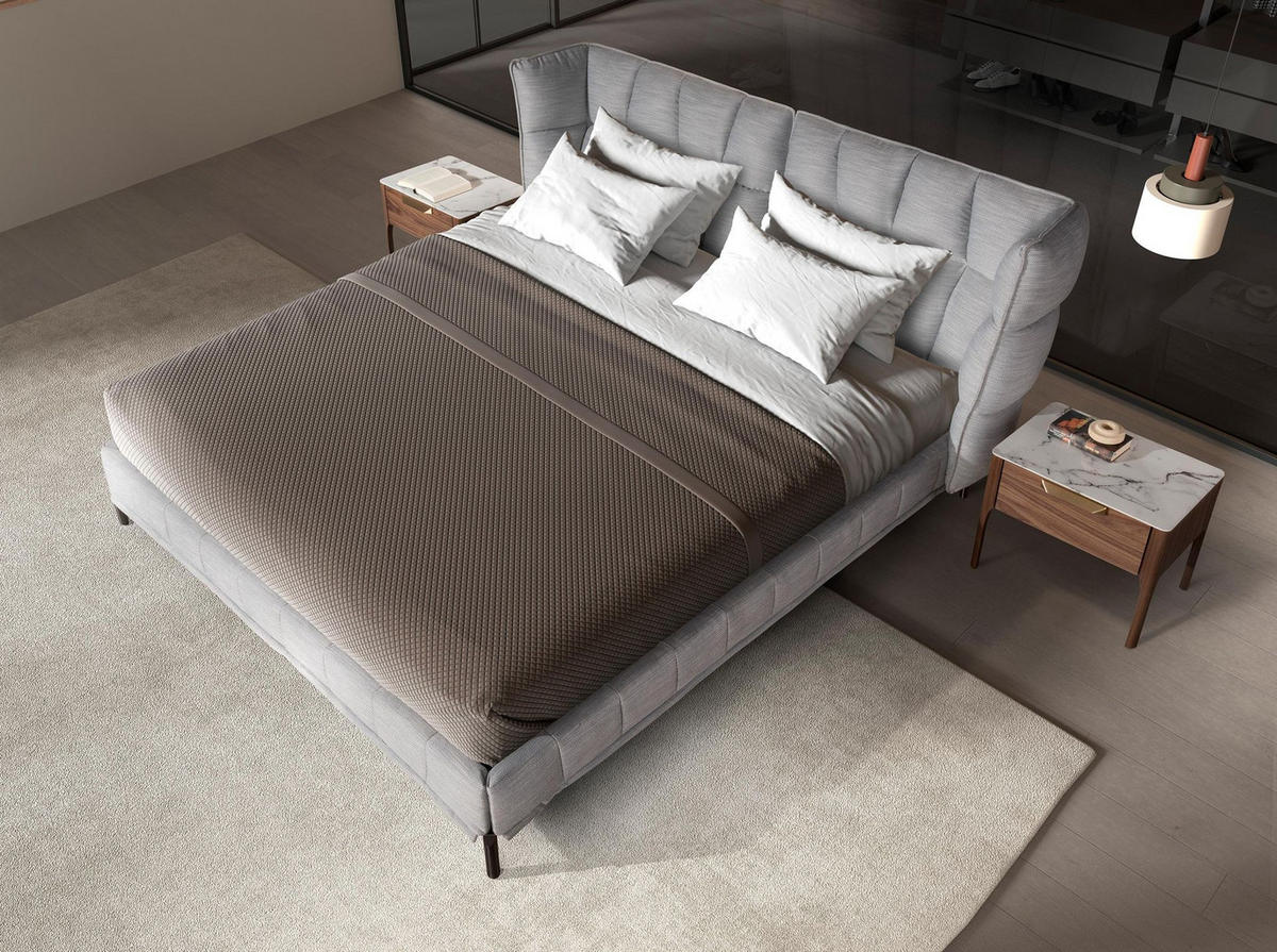 NACHTSCHRANK Nachttisch aus Nussbaumholz mit Glasplatte aus Marmorimitat und Innenbeleuchtung 55/40/44 cm - Nussbaumfarben/Weiß, Holz/Stein (55/44/40cm) - ANGEL CERDA