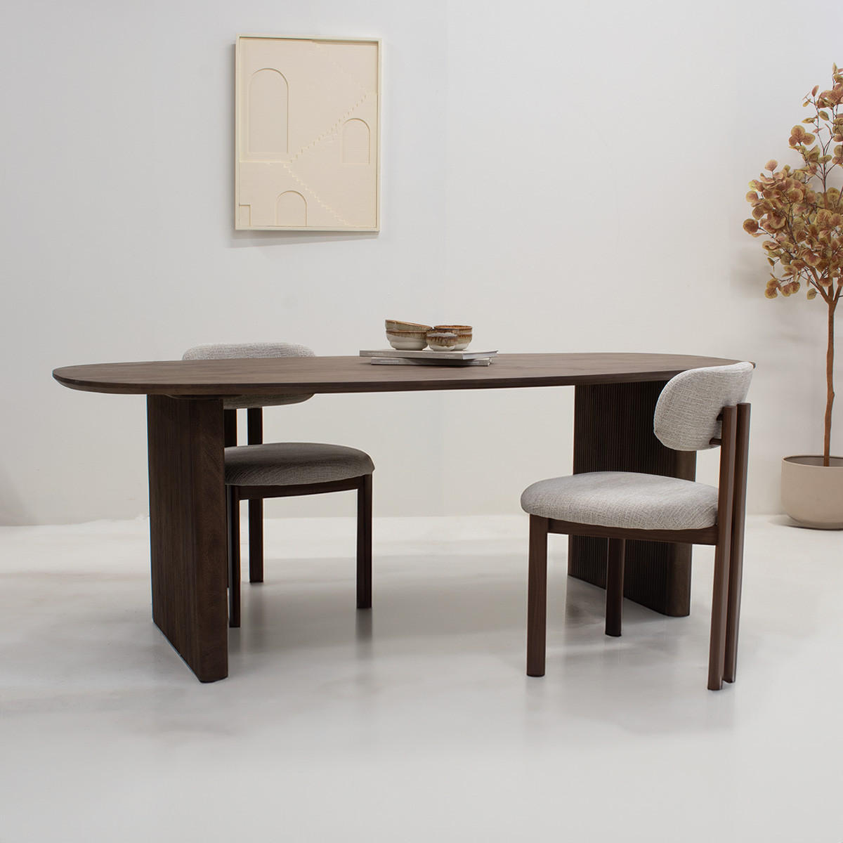 ESSTISCH 180 cm dänisch oval aus Holz, dunkelbraun - Dunkelbraun, Holz (180/90/76cm) - Giga Meubel