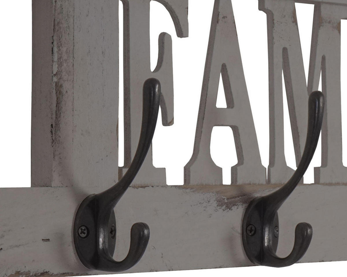 WANDGARDEROBE FAMILY SHABBY-LOOK Grau - Grau, Holz (60/21/2cm) - MCW