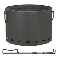 FEUERSCHALE, Metall, Dunkelgrau - Dunkelgrau, Metall (38/27/38cm) - Outsunny