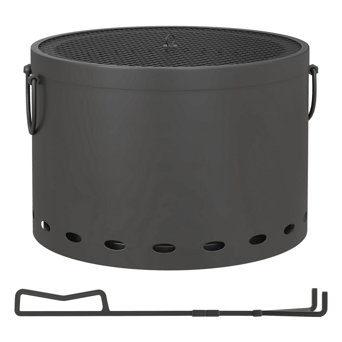 FEUERSCHALE, Metall, Dunkelgrau - Dunkelgrau, Metall (38/27/38cm) - Outsunny