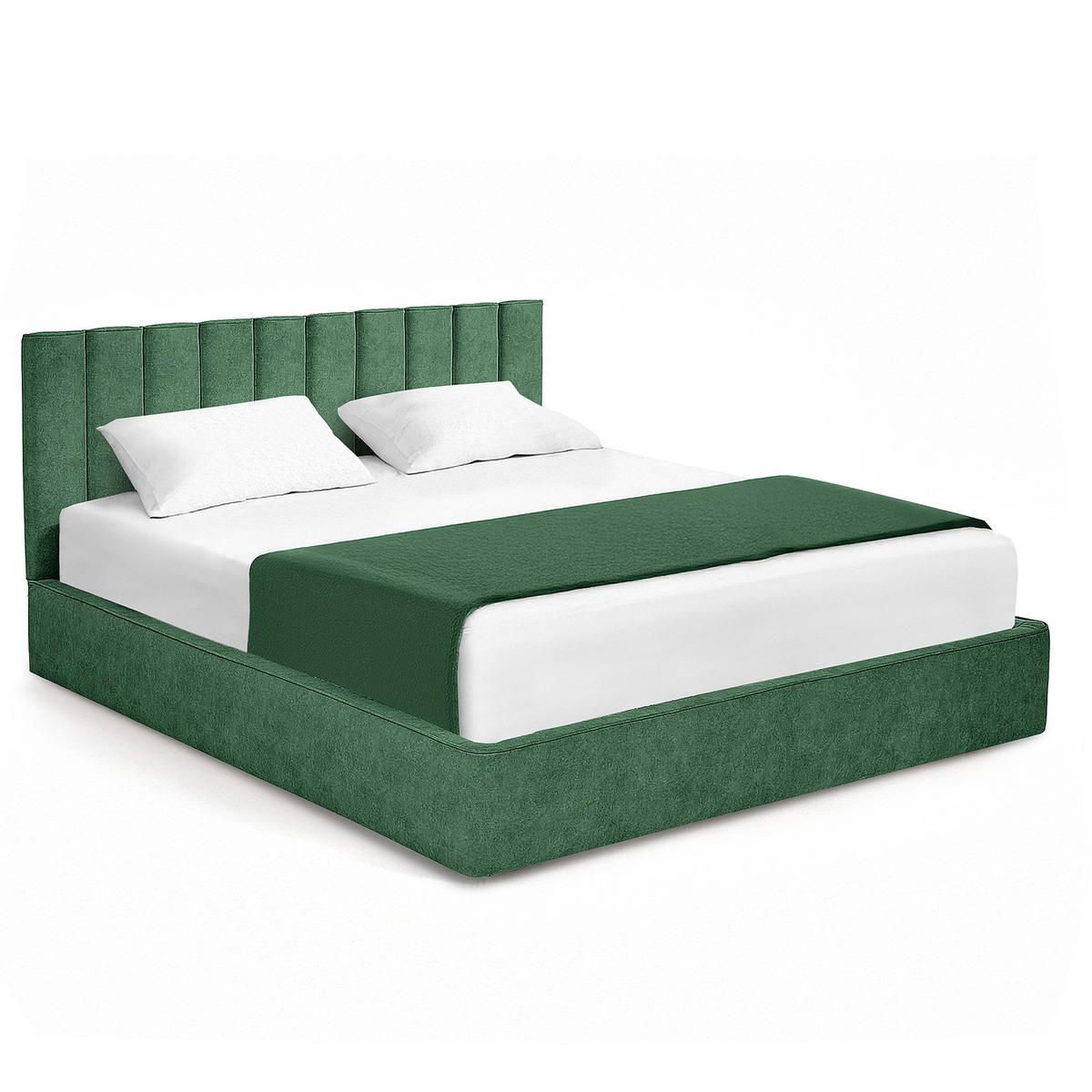 POLSTERBETT - Grün, Textil (180/200cm) - home24