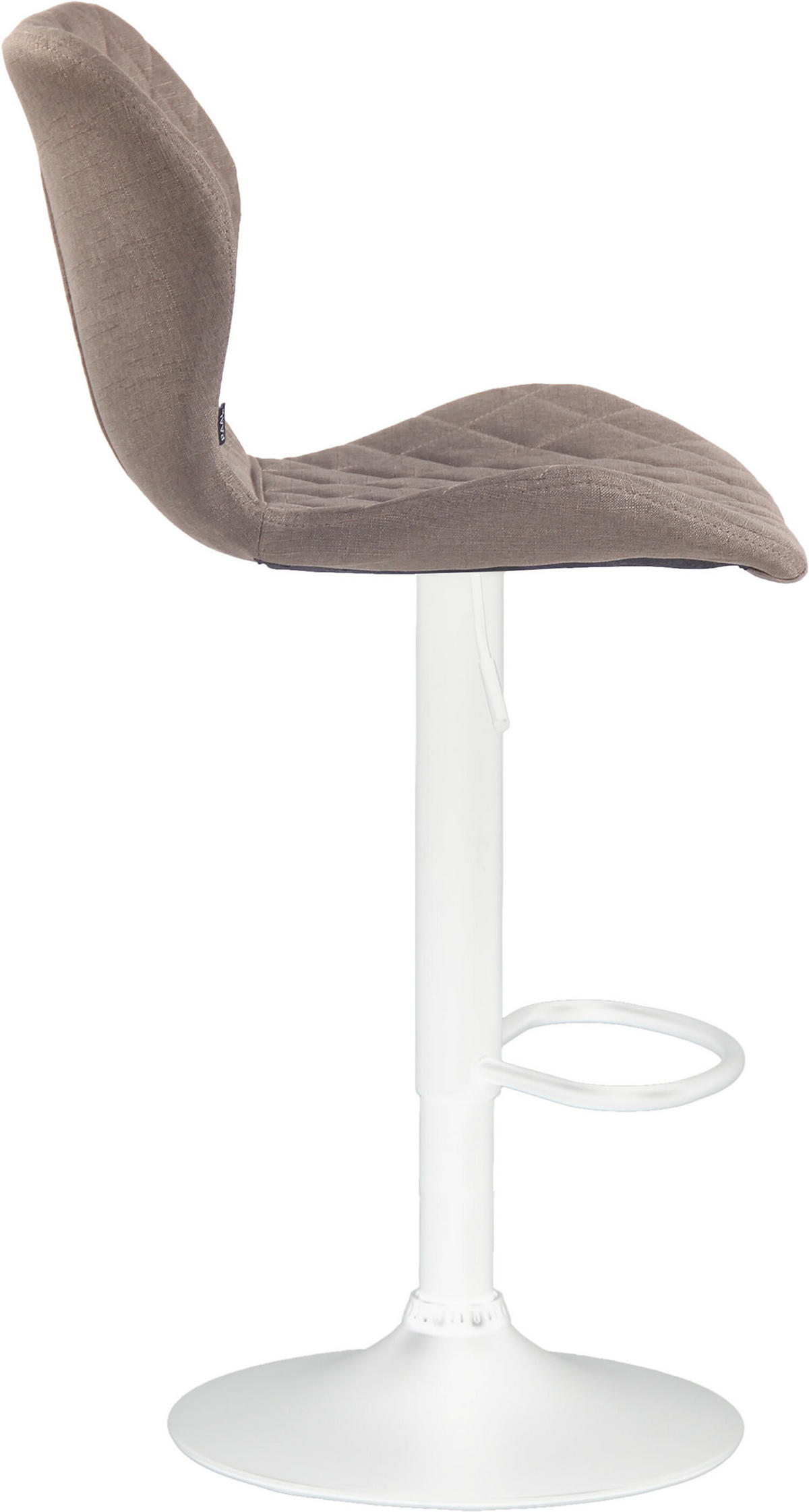 BARHOCKER Cora, Gestell weiß, Stoff Taupe - Taupe/Weiß, Textil/Metall (47/100/51cm) - TPFLiving