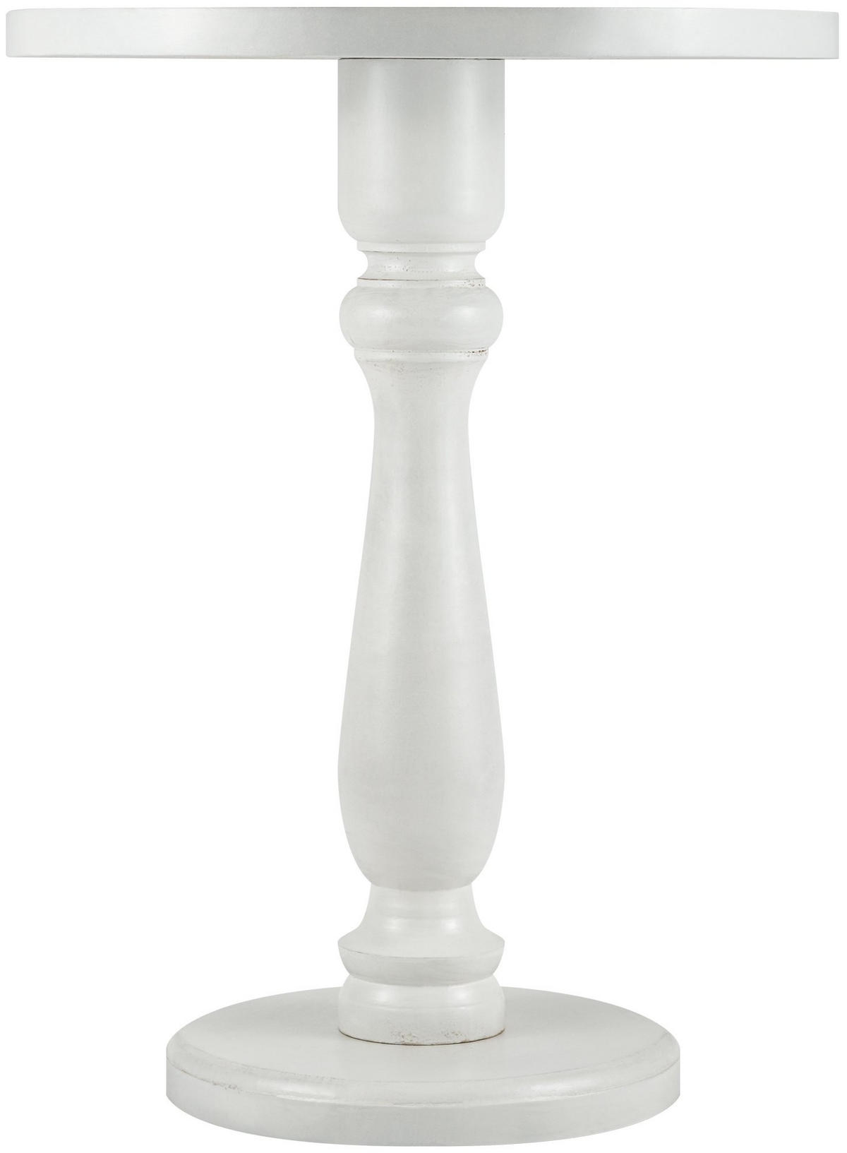 BEISTELLTISCH rund 50 cm Holz Antik Weiß - Weiß, Holz (50/50/60cm) - CLP