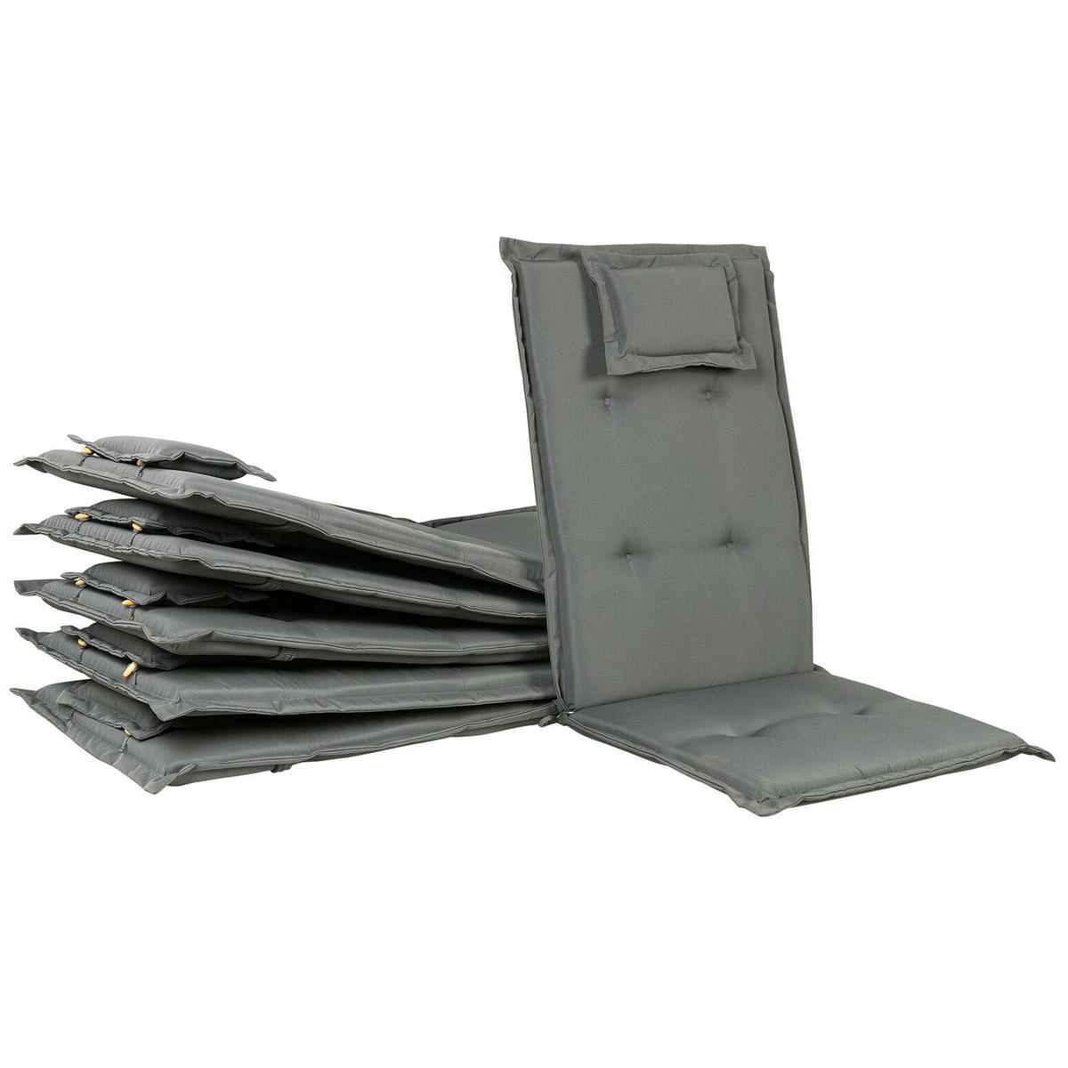 SITZAUFLAGEN 6er-Set Grau 50/45 cm Java/Amantea - Grau, Textil (71/71/50cm) - Beliani