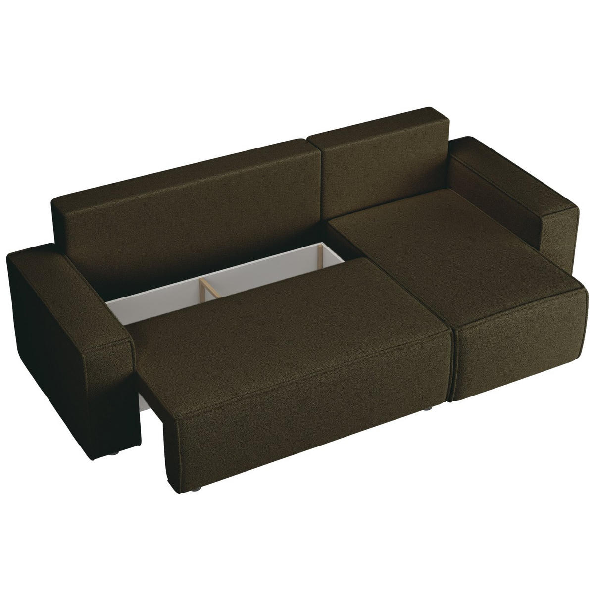 ECKSOFA Copertino Olivgrün beidseitig montierbar - Schwarz/Olivgrün, Kunststoff/Textil (244/145cm) - Selsey