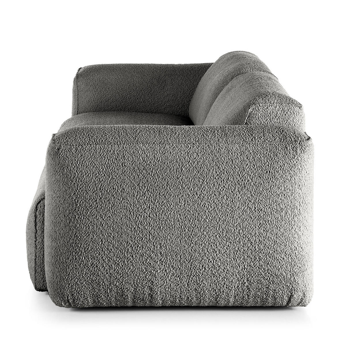 3-SITZER SOFA - Schwarz/Grau, Kunststoff/Textil (251/71/102cm) - home24