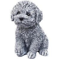 STEINFIGUR Malteser Havaneser Welpe, Frostfest - Grau, Stein (11/15/13cm) - stoneandstyle