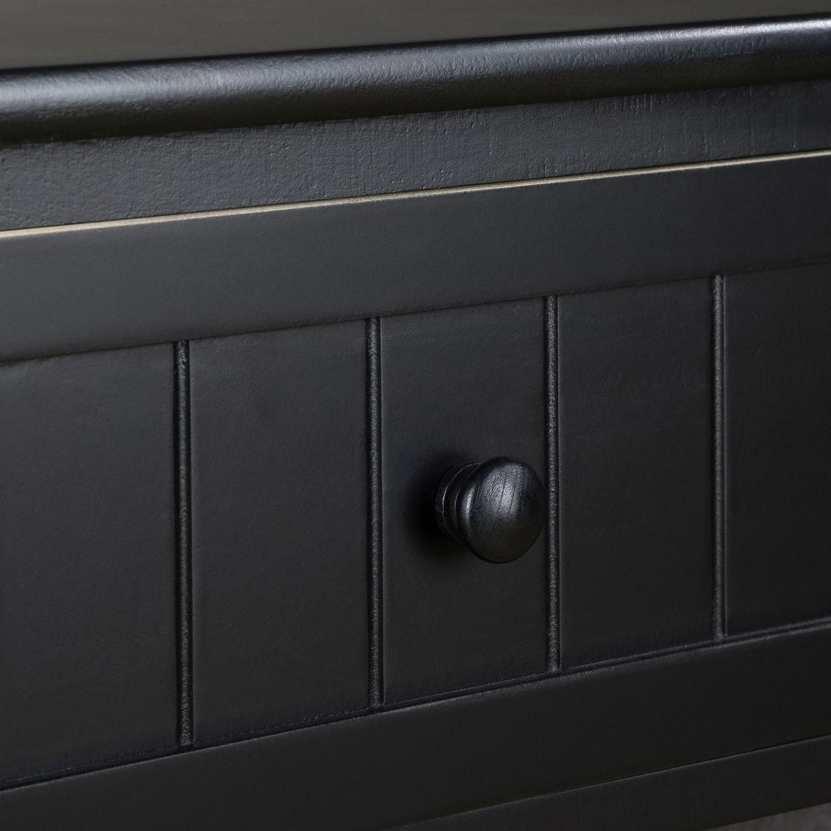 NACHTTISCH AKURE - Schwarz, Holz (50/46/31cm) - IDIMEX