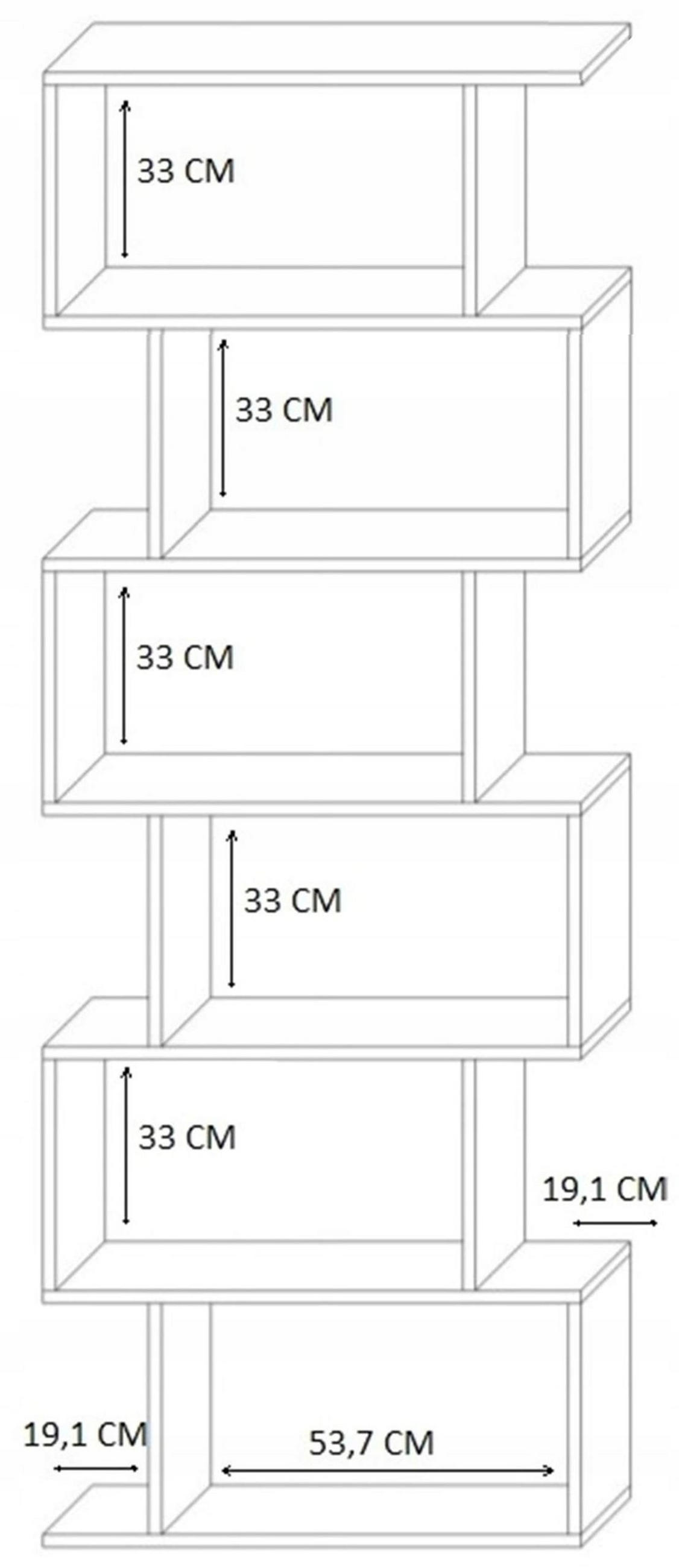 BÜCHEREGAL BASK MAX Kaschmir 76,4/28/210 cm - Kaschmir, Holzwerkstoff (76.4/210/28cm) - Matkam Möbel