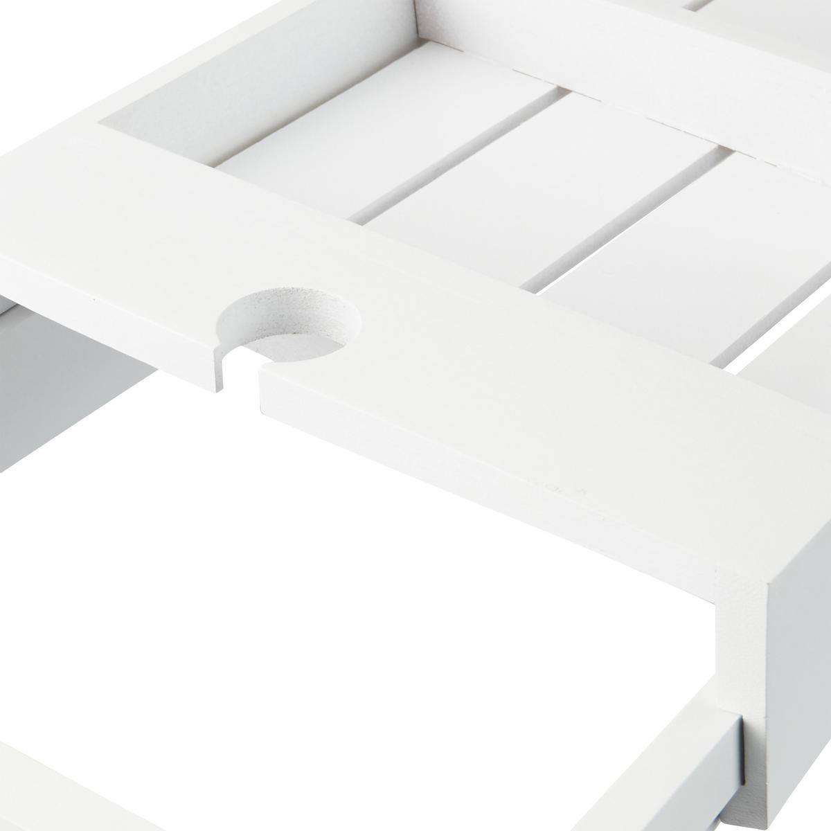 BADEWANNENABLAGE - Weiß, Holz (101.5/7/20.5cm) - Relaxdays