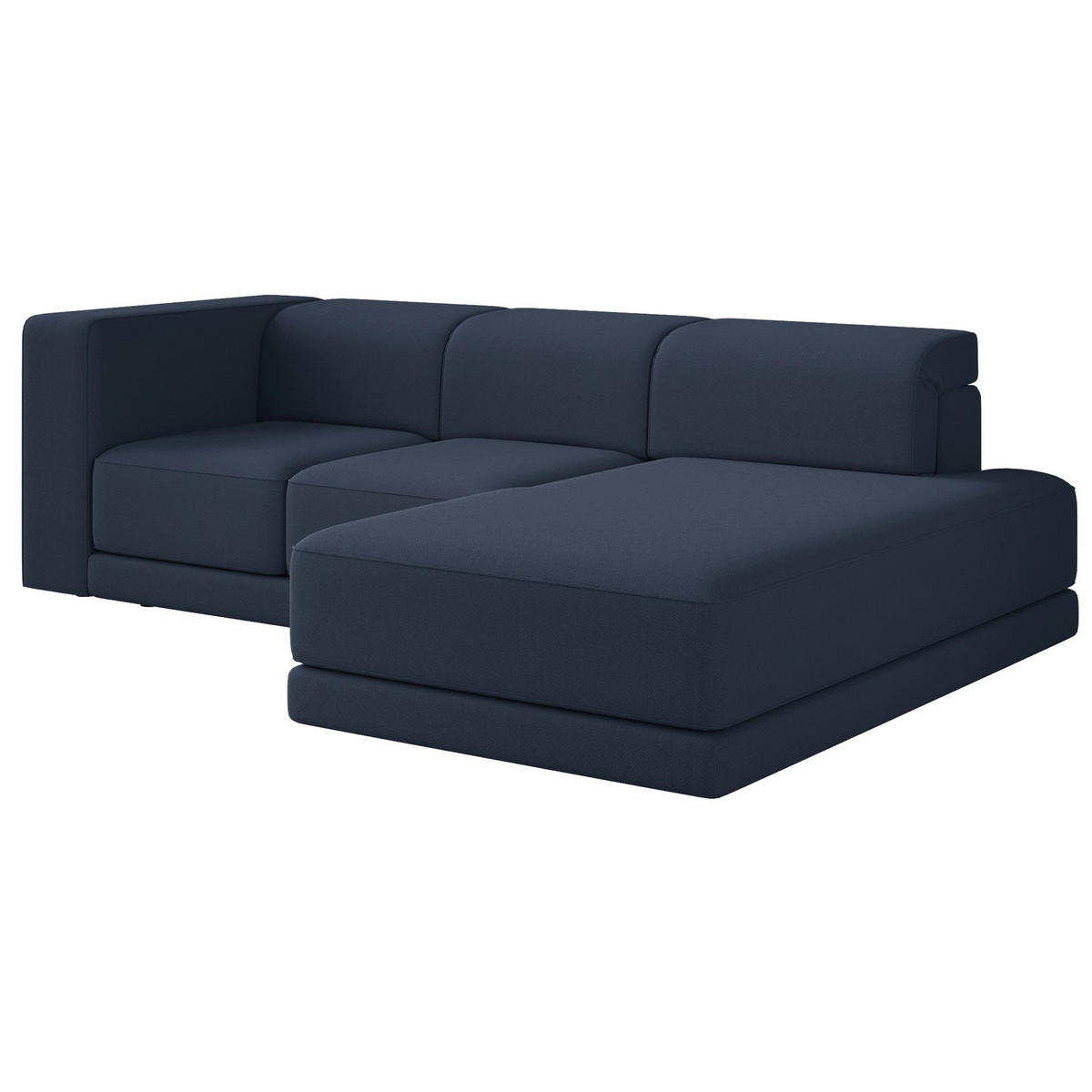 ECKSOFA Novals L-Form, 4-Sitzer, rechts 278 cm - Schwarz/Dunkelblau, Holz/Kunststoff (168/278cm) - Selsey