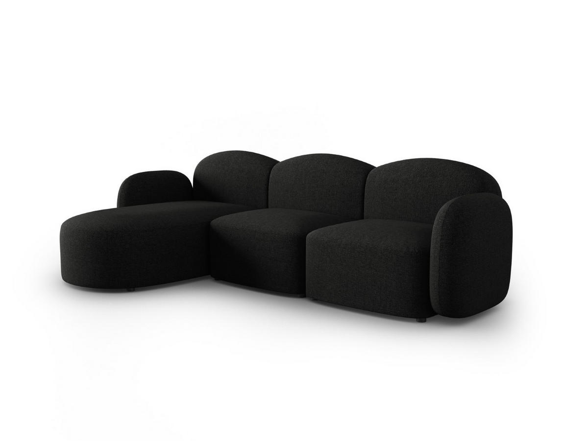 ECKSOFA links Blair aus Chenille-Stoff mischung schwarz 4 Sitzplätze - Schwarz, Textil (155/272cm) - Micadoni