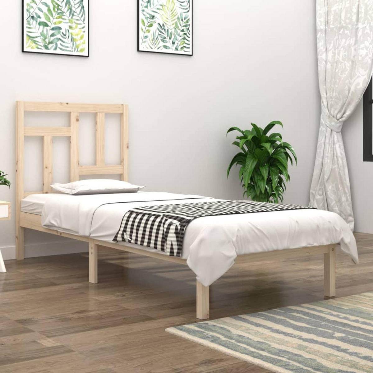 BETT Necaise 95.5/195.5 cm - Braun, Holz (90/190cm) - Nettlife