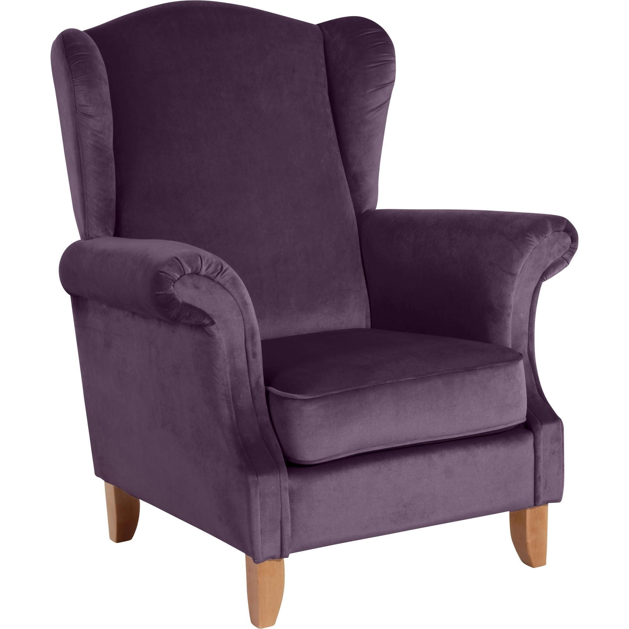58aufmkessel Ohrensessel Lila 88x108x84 cm