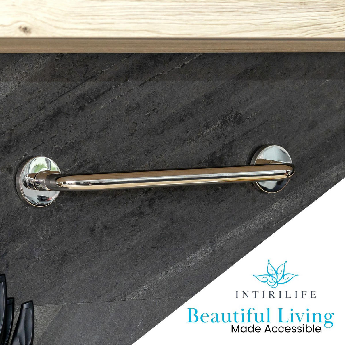 HANDTUCHHALTER 50/1.9 cm (Hochglanzpoliert) - Silberfarben, Metall (5/7/50cm) - Intirilife