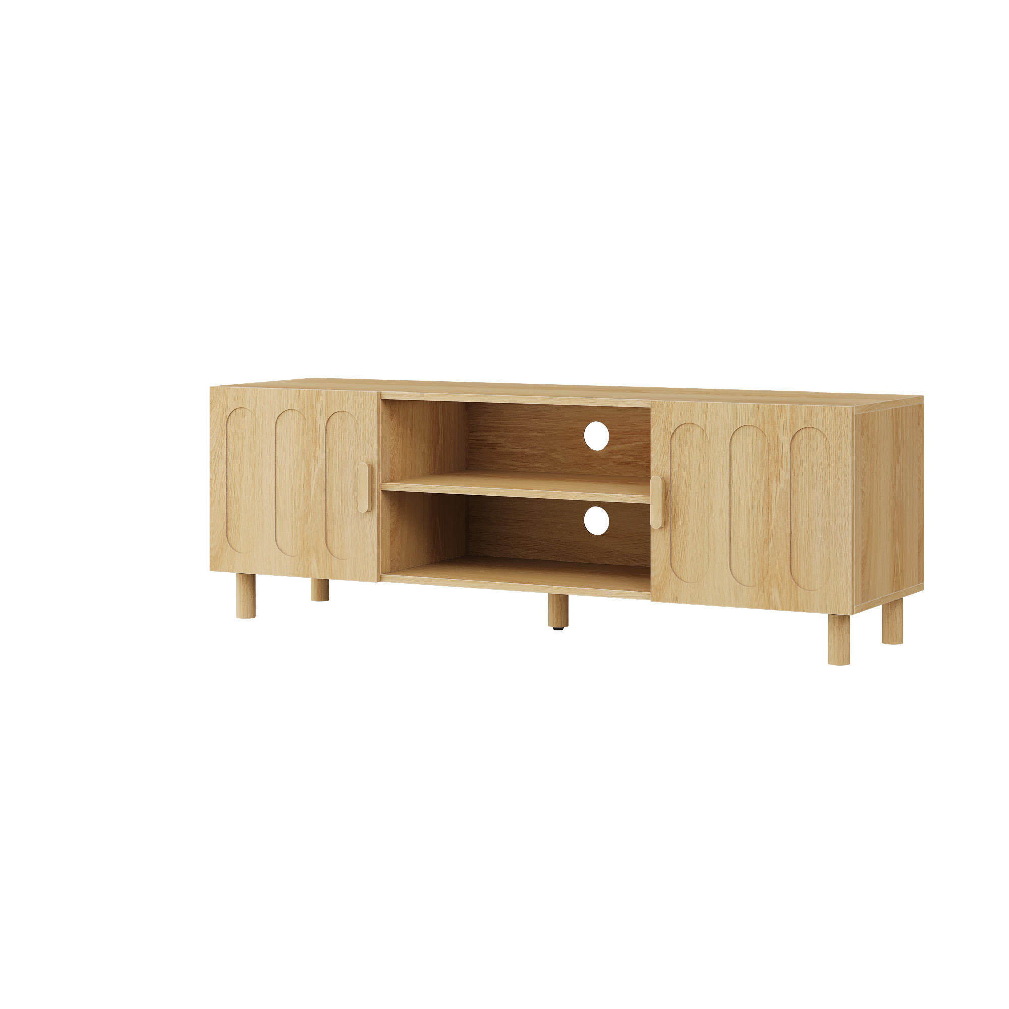 TV-SCHRANK 140 cm mit Stauraum für 55/65 Zoll, Eiche - Eichefarben, Holzwerkstoff (140/46/40cm)