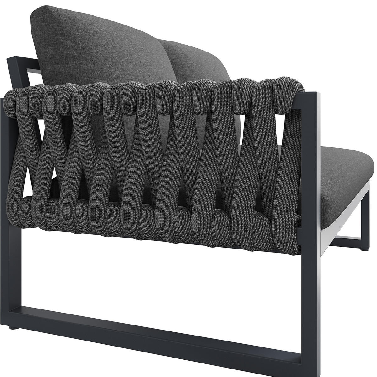 GARTENMÖBELSET modular 5-tlg. mit 2 Tischen Grau - Grau, Metall - Beauniv