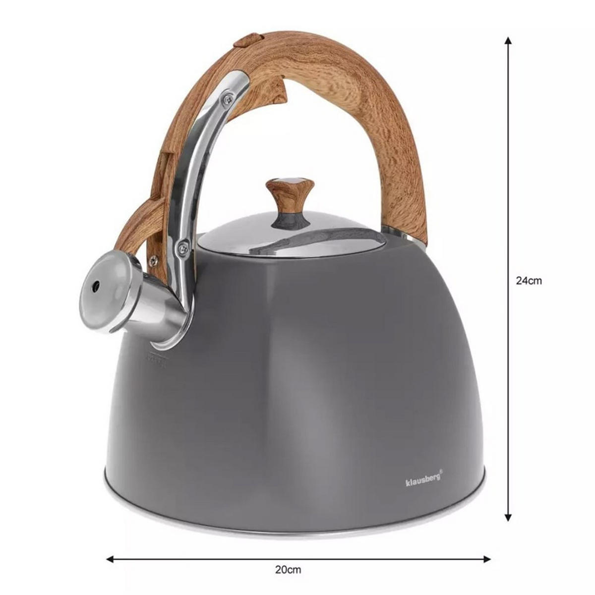 WASSERKESSEL Grau 23/20.5/22 cm KB7501 - Grau, Metall (23cm) - Klausberg 