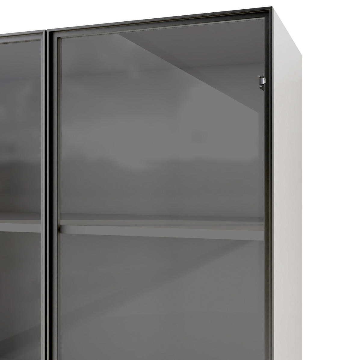 HIGHBOARD 140/40/160 cm in Weiß mit LED-Beleuchtung und Sicherheitsglas - Weiß, Holzwerkstoff (140/160/40cm) - Flora Grace