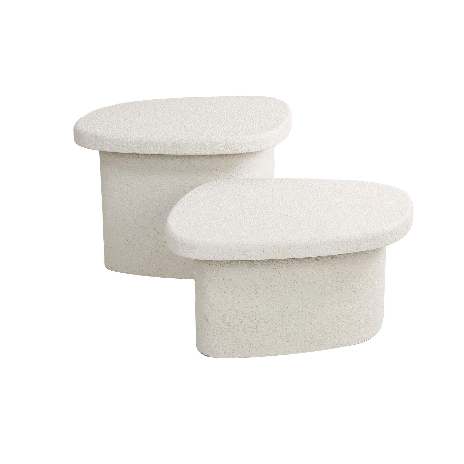 COUCHTISCH Stone White 44/57/40 cm 2er-Set - Weiß, Stein (44/57/40cm) - Hoyz Collection