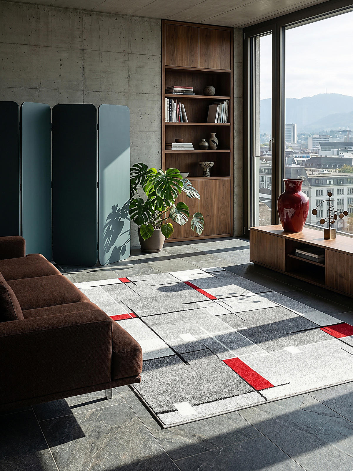 TEPPICH Niederflor Patchwork THUR Polypropylen Grau 80 x 140 cm - Grau, Textil (240/330cm) - KADIMA DESIGN