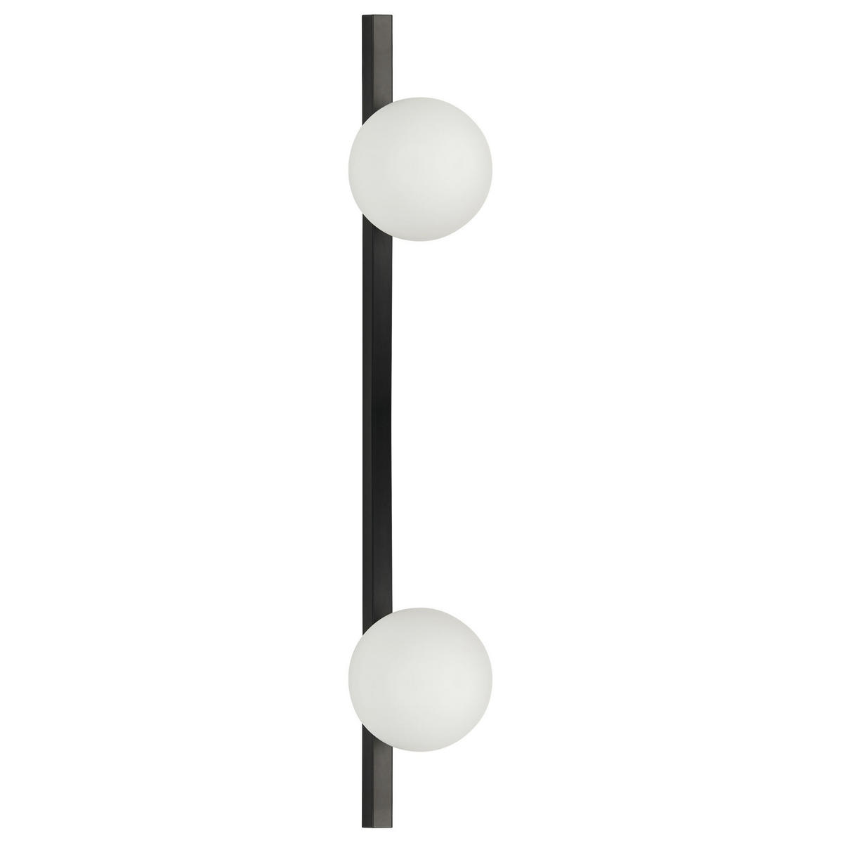 WANDLEUCHTE Isabella 17/15/85 cm - Schwarz, Glas (15/85/17cm) - Beliani