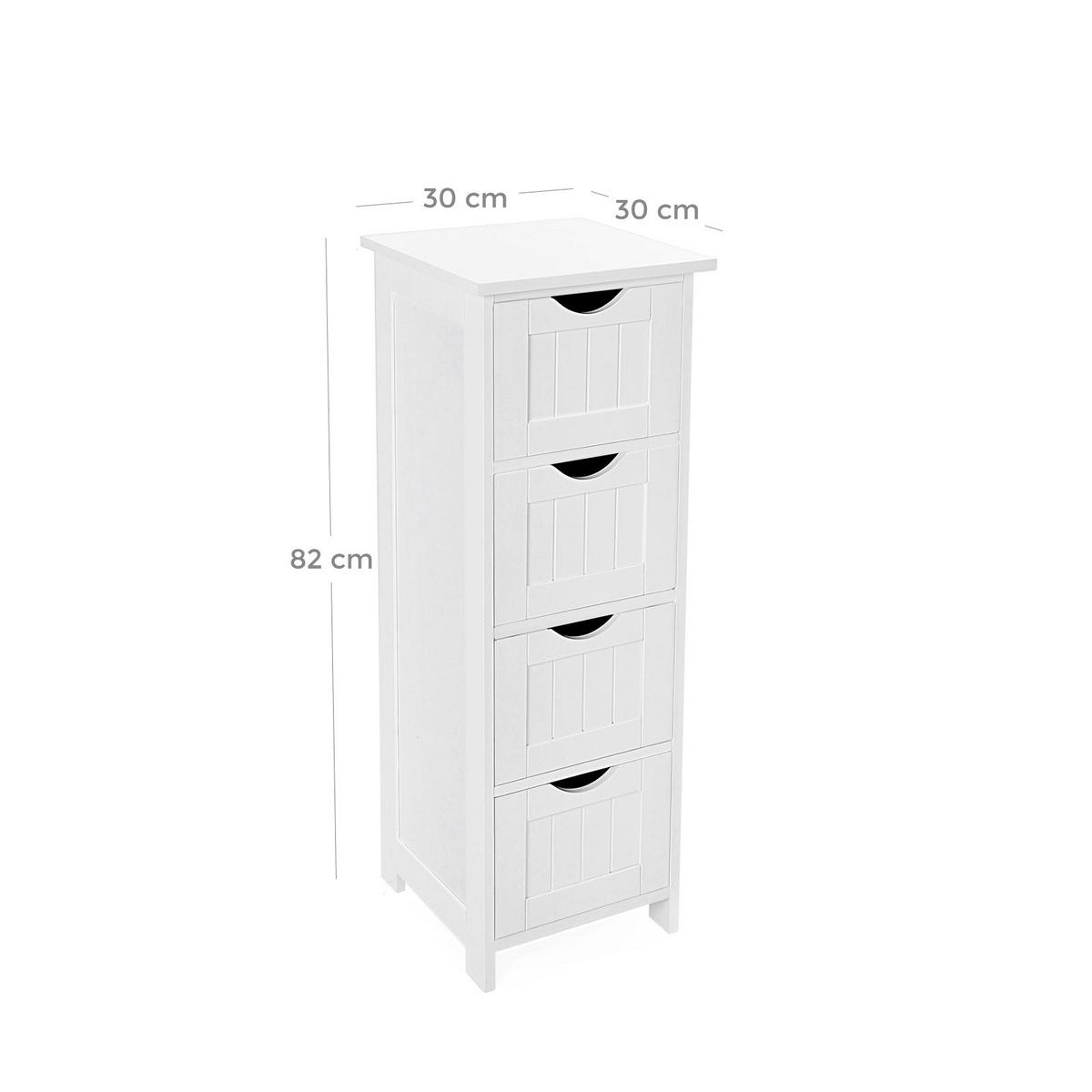BADEZIMMERSCHRANK BEISTELLSCHRANK - Weiß, Holzwerkstoff (82/30/30cm) - Hansiro