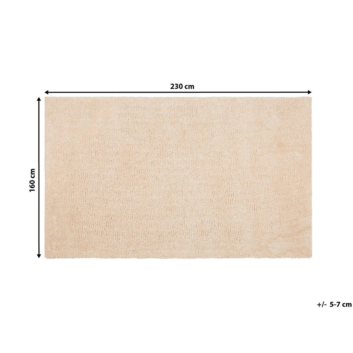 SHAGGY-TEPPICH Demre 230/160 cm - Beige, Kunststoff (160/230cm) - Beliani