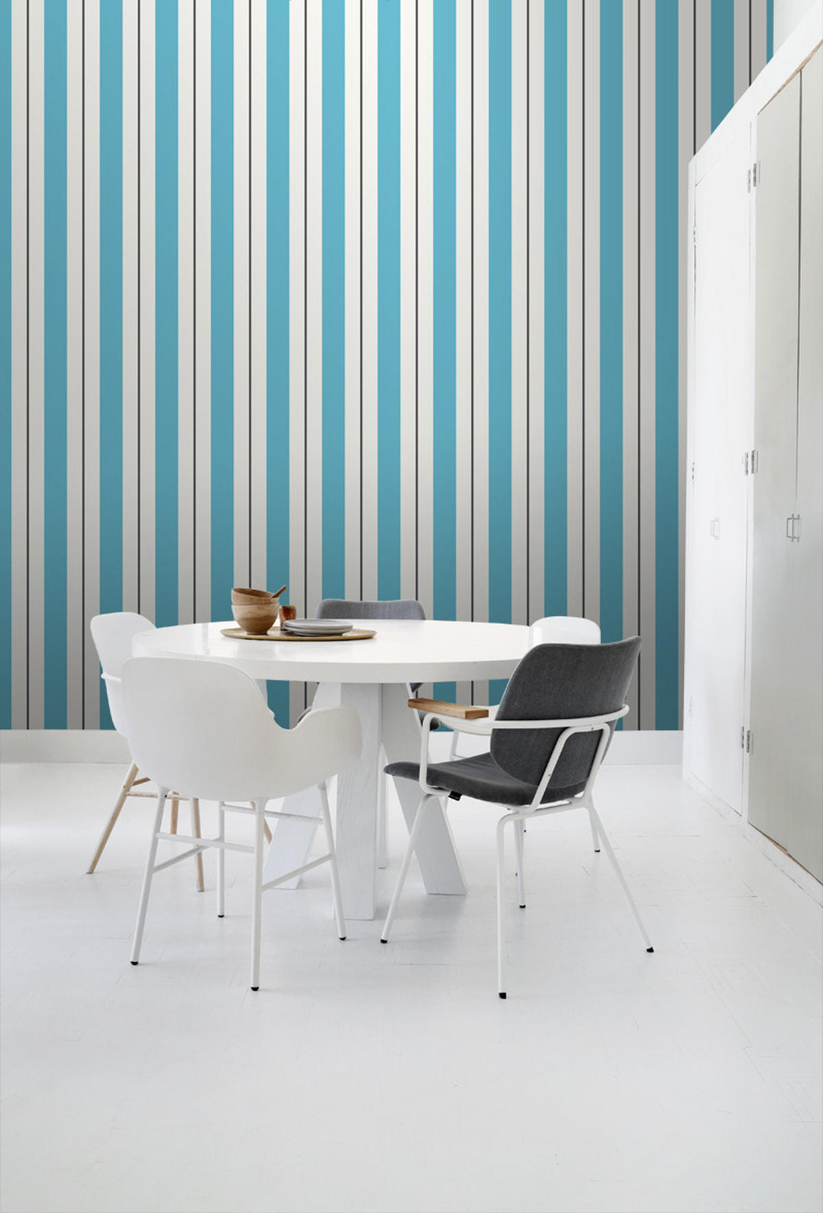 TAPETE Streifen 53 cm x 10.05 m - Türkis, Papier (53/1000cm) - ESTAhome