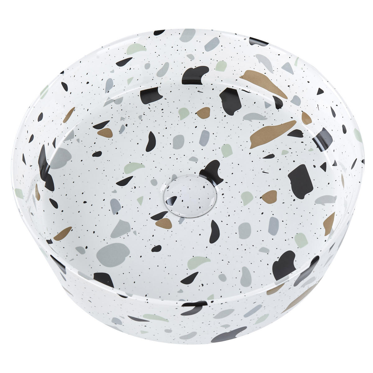 AUFSATZWASCHBECKEN 40 cm Nules - Multicolor/Weiß, Keramik (40/10/40cm) - Beliani