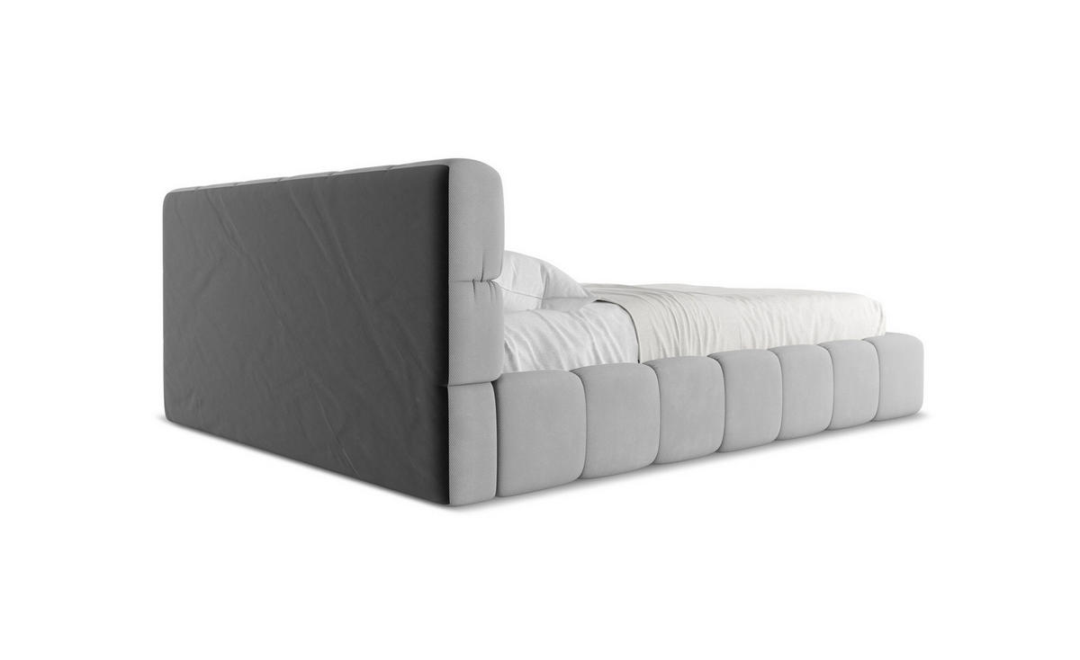 POLSTERBETT mit Bettkasten und Lattenrost 200x225 Grau - Schwarz/Grau, Kunststoff/Textil (160/200cm) - Makamii