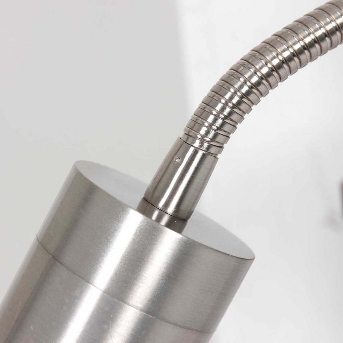 LED WANDLEUCHTE Metall Stahl Grau schwenkbar Ladestation - Silberfarben, Metall (30/16/16cm)