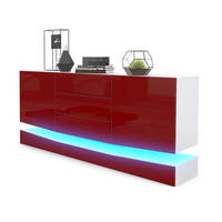 SIDEBOARD City Fronten in Bordeaux Hochglanz - Bordeaux, Holzwerkstoff (178/82/39cm) - Vladon