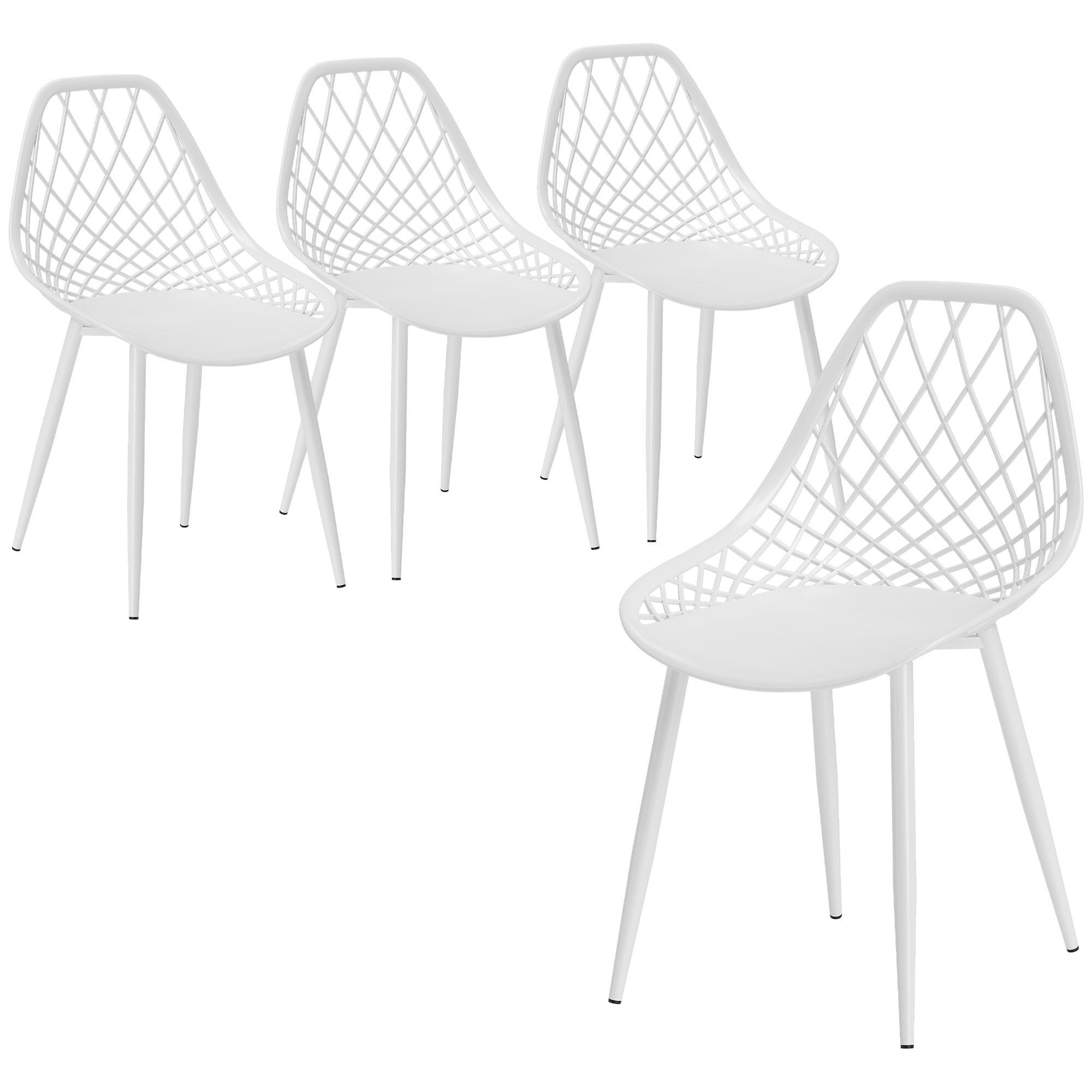 STÜHLE Weiß 4 Stück - Weiß, Kunststoff (48.5/84/51cm) - GiPP