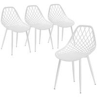 STÜHLE Weiß 4 Stück - Weiß, Kunststoff (48.5/84/51cm) - GiPP