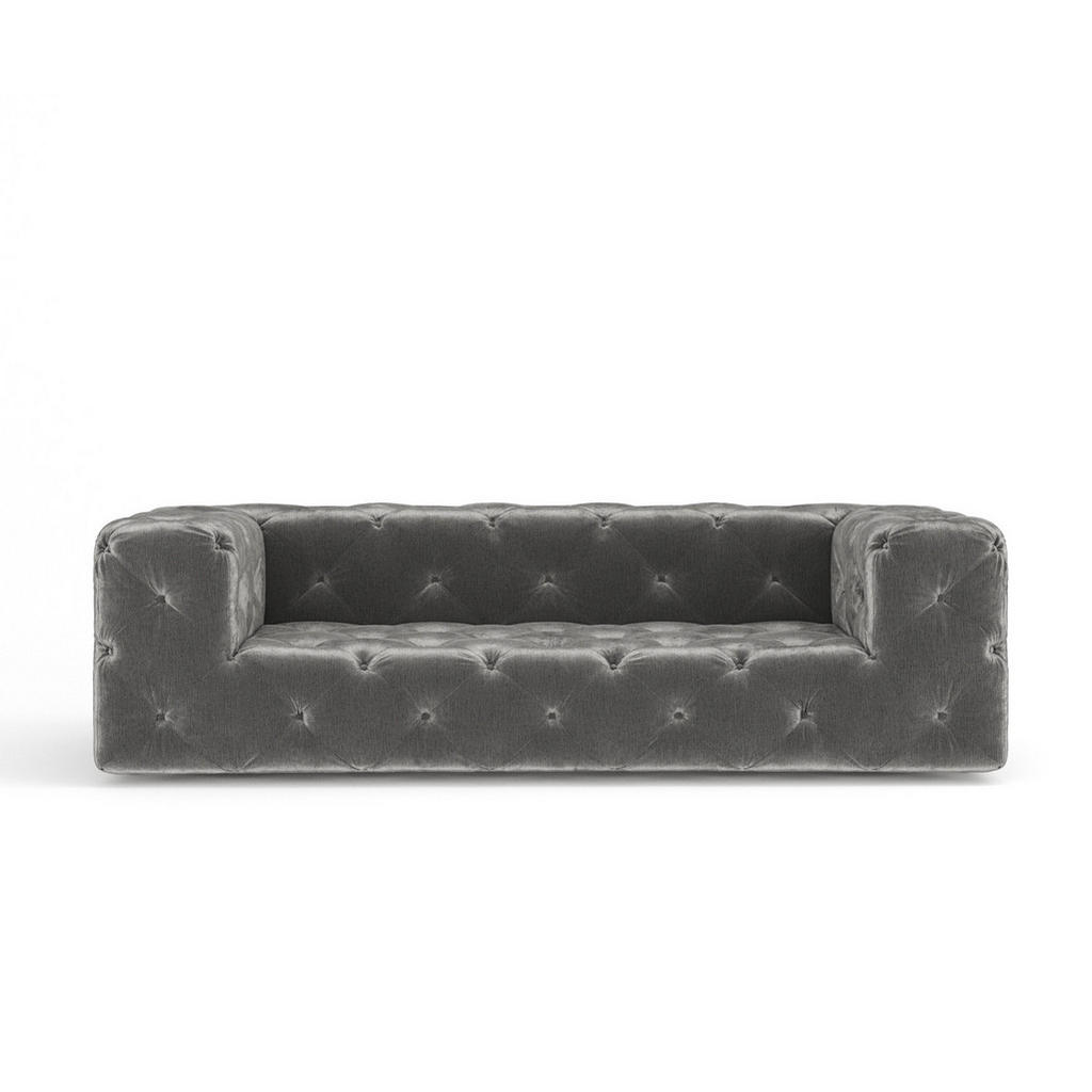 Thumbnail - Maison de Reve 3-Sitzer-Sofa, Grau, Textil, Füllung: Schaumstoff, Rechteckig, Rundrohr, 230x71x100 cm, Oeko-Tex® Standar...