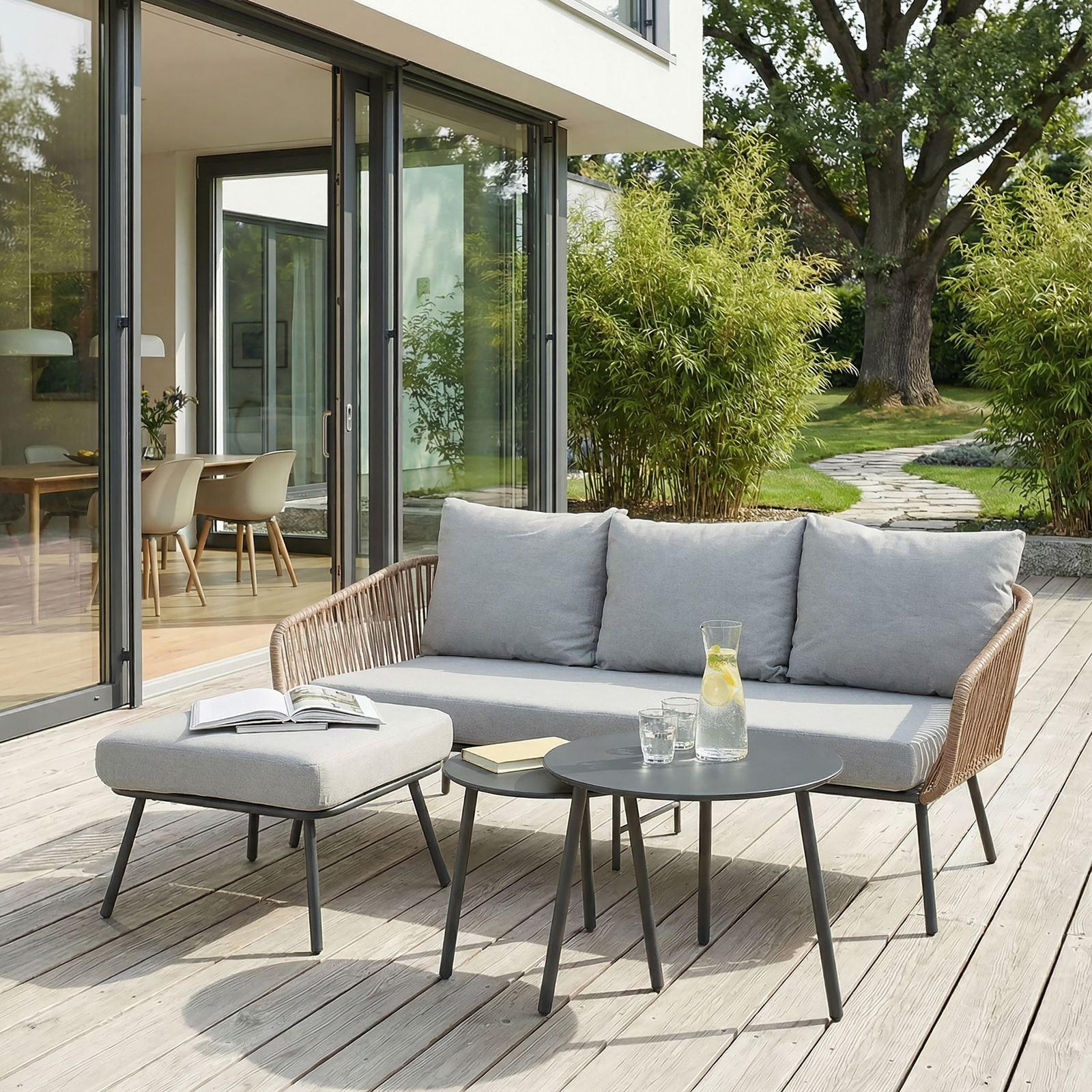 GARTENLOUNGE MYKONOS - Braun, Metall - IDIMEX