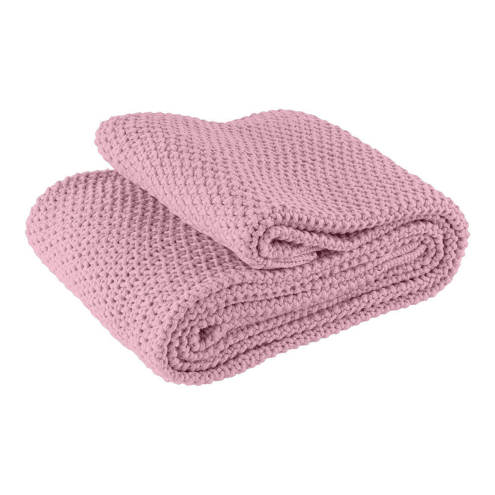 STRICKDECKE rosa 140/190 cm - Pink, Textil (140/190cm) - wometo