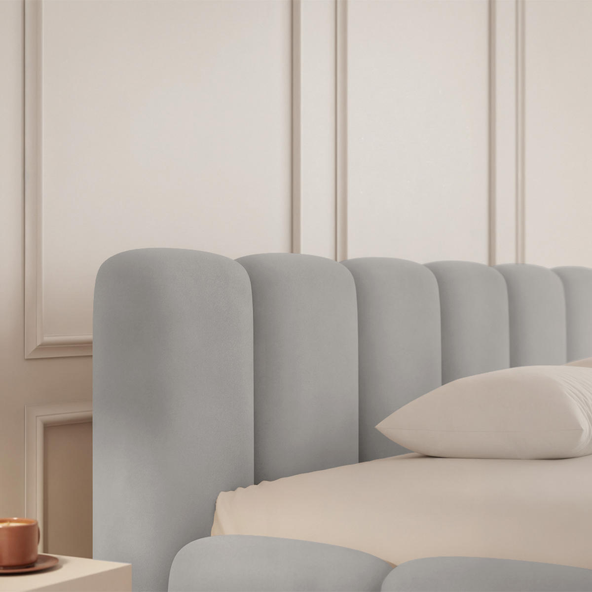 POLSTERBETT KILONIA 180x200 cm, Hellgrau - Hellgrau, Textil (200/180cm) - Fedve