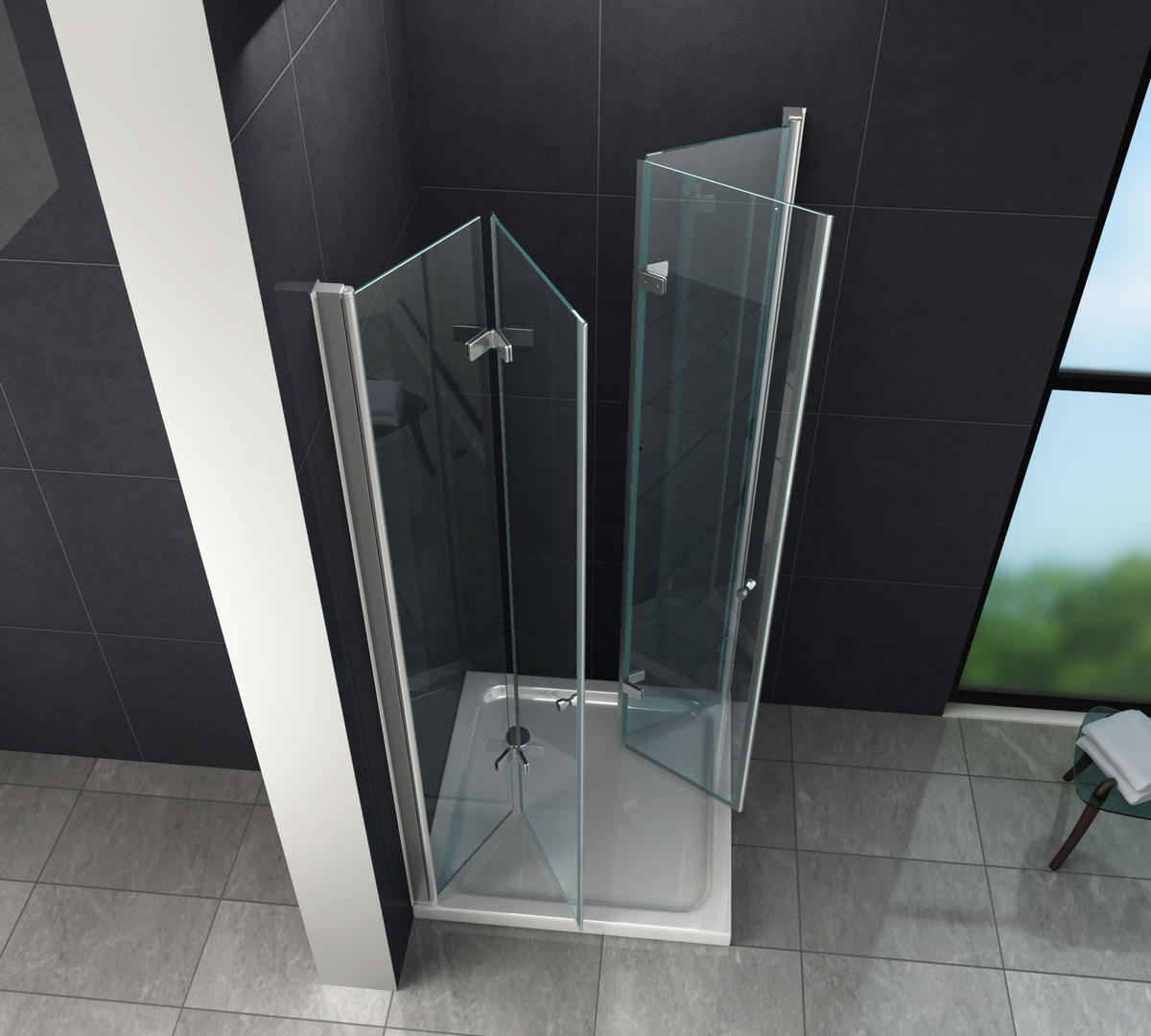 DUSCHKABINE CLAP Klar 80 x 80 x 180 cm 8 mm ESG - Klar, Glas (80/80/180cm) - Glasdeals