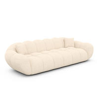 4-SITZER-SOFA Liva Creme Strukturstoff - Creme, Textil (265/70/93cm) - VAROYAL