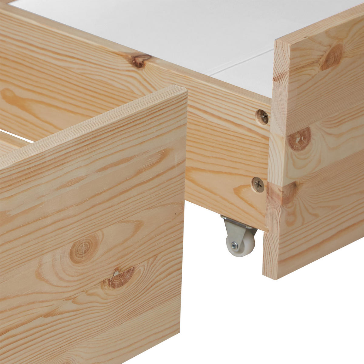 BETTSCHUBKASTEN 2er Set Natur 82/53,3 cm - Braun, Holz - Homestyle4u