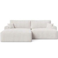ECKSOFA Serene Creme Links - Creme, Holz/Textil (259/145cm) - Graingold