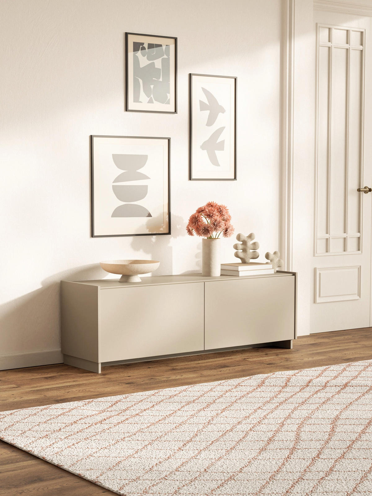 TV-LOWBOARD Magro 2-türig hängend oder stehend, Kaschmirgrau, 140 cm - Taupe, Holzwerkstoff (140/46.2/39cm) - Selsey