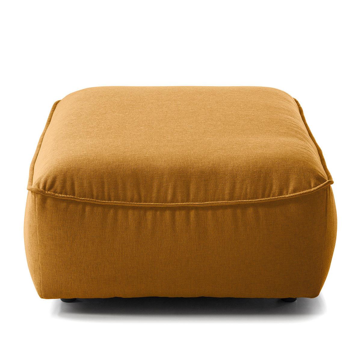 POLSTERHOCKER - Schwarz/Orange, Kunststoff/Textil (99/40/82cm) - home24