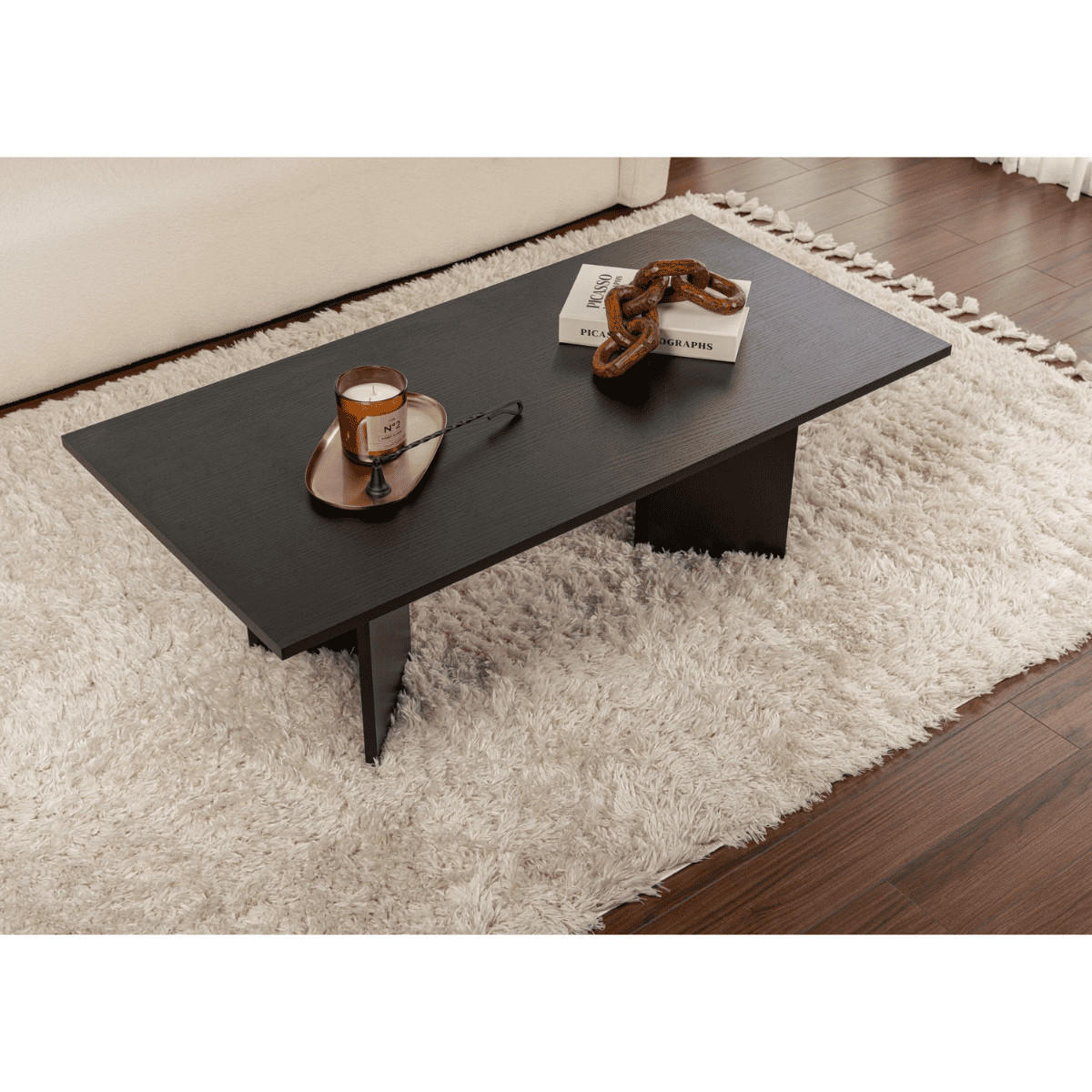 COUCHTISCH mit rechteckiger Platte 119/60/40 cm - Eichefarben, Holzwerkstoff (119/60/40cm) - Calicosy